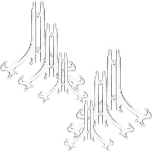6-Pack Plastic Easels, 4/6/8 Inches Clear Easel Display Stand/Plate Holders to Display Pictures, Items...