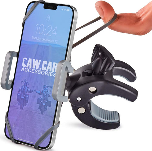 CAW.CAR Accessories Metal Bike & Motorcycle Phone Mount - The Only Unbreakable Handlebar Holder for iPhone, Samsung or Any Other Smartphone. +100 ...