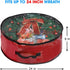 Propik Christmas Wreath Storage Bag 24" - Garland Holiday Container with Clear Window - Tear Resistant Fabric - 24" X 24" X 8" (Red)...