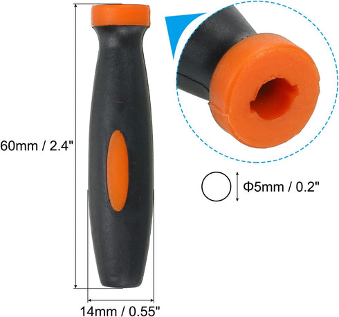 PATIKIL 2.4 Inch Rubber File Handle, 10 Pack File Cutting Tool File Round Handle Replacement Accessories for 0.2" Diameter Round Handle File, Oran...