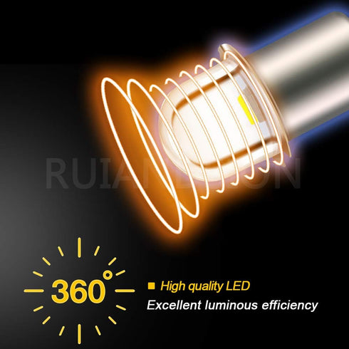 Ruiandsion Upgrade LED Flashlight Bulb 18V P13.5S Base Socket White LED Bulbs Replacement for Flashlight Torch Lights,Non-Polarity (Pack of 5)...