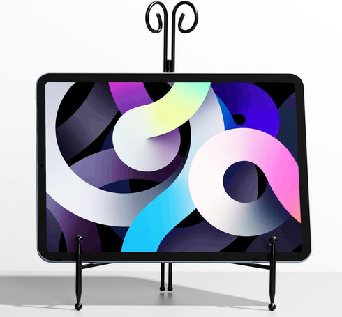 Plate Stand for Display, Black Curved Metal Plate Easel for Display, Decoative Holder for Art, Photos and Cards, 6inch 1-Pack...