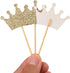 Crown Cupcake Toppers 48 Pcs Light Gold Glittery Princess Cake Picks for Baby Shower Birthday Party Decorations Supplies...