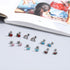 NEWITIN 6 Pairs Silver Cute Stud Earrings for Girls Hypoallergenic Earrings Stainless Steel Press Earrings Strawberry Flower Rainbow Cloud Butterf...