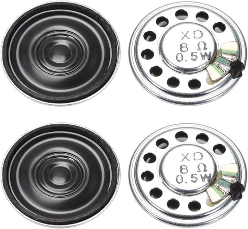 uxcell 0.5W 8 Ohm DIY Magnetic Speaker 27mm Round Shape Replacement Loudspeaker for Building Intercom 4pcs...