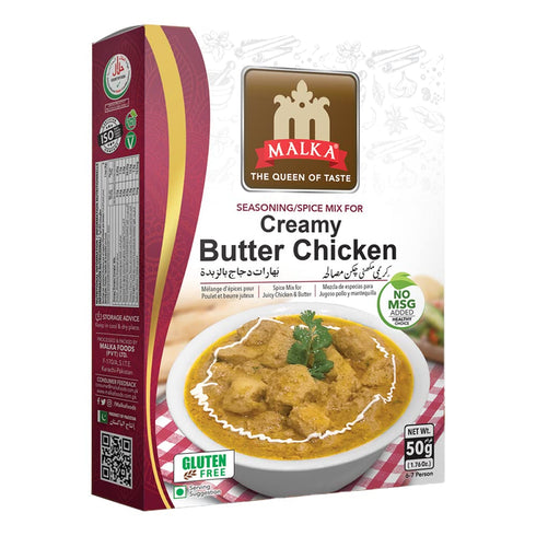 Malka Creamy Butter Chicken Recipe Mix 50g (1.76 oz) - Authentic Gourmet Spice Powder for Juicy Chicken & Butter - No MSG Added, Vegan, Non-GMO, G...