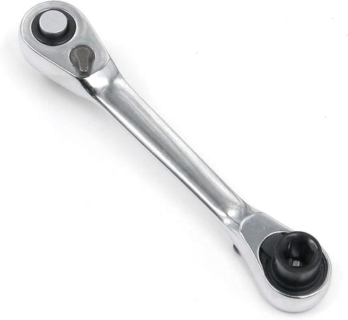 Geesatis 1/4 Inch Mini Double Headed Ratchet Wrench 72 Tooth Drive Socket and Screwdriver Bit Ratchet Set Rotator 5 Degrees Quick Install Release ...