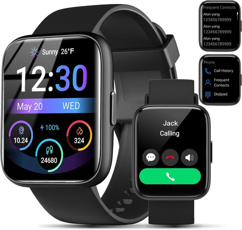 Smart Watch for Men Women - Answer/Make Calls/Quick Reply/AI Voice Assistant, 1.83" for Android iPhone Samsung Compatible IP68 Smartwatch Blood Ox...