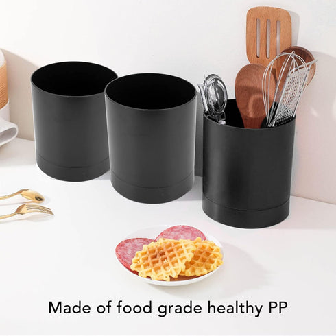 Utensil Holder,360 Degree Rotatable Compartment Design Large Kitchen Utensil Holder,Anti Slip Durable PP Chopstick Basket Tableware Storage Contai...