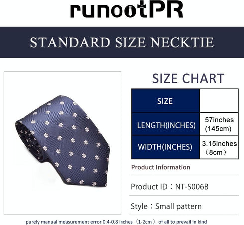Navy Blue Tie for Men Classic Polka Dot Striped Plaid Paisley Microfiber Necktie Wedding Business Party Gift...