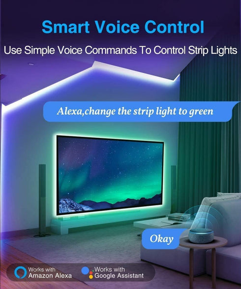Smart LED WiFi Controller, Updated Wireless 24 Keys RF Remote Control for GRB BGR RGB LED Strip Lights, Compatible with Alexa Google Assistant IFT...