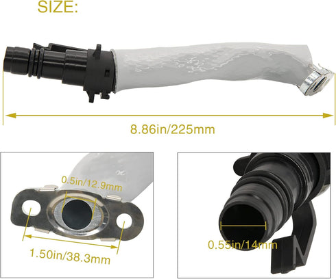55587854 Turbo Oil Return Pipe Tube Compatible with Chevy Cruze Sonic Trax Buick Encore 1.4L Engine Turbocharger Oil Return Line Replaces 55587854...