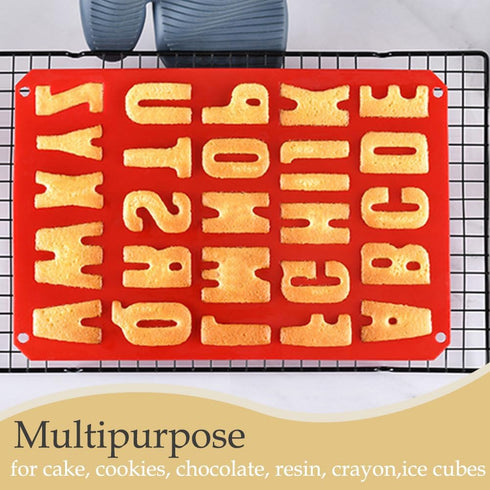Silicone Letter Cake Mold BPA Free, Non-Stick Chocolate Mold Soft and Easy to Release, Decorating Silicone Red Mold Cake Baking Utensils Good Toug...