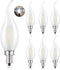 CRLight 2W 4000K LED Candelabra Bulb Daylight White Glow, 25W Equivalent 250LM, E12 Chandelier Dimmable LED Light Bulbs, Antique Edison C35 Froste...
