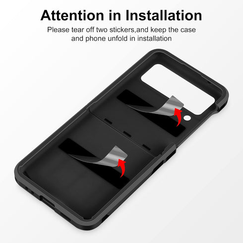 SAMONPOW for Samsung Galaxy Z Flip 4 Case, Z Flip 4 Case with Upgraded Hinge Protection Dual Layer Hard PC Soft TPU Bumper Full Body Shockproof Fl...