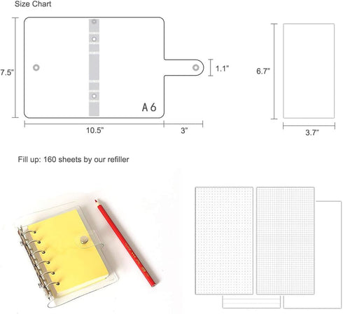 A6 PVC Binder with Pages,Black...