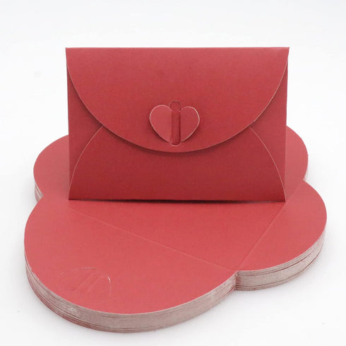 32pcs Heart Clasp Mini Envelopes, Red Cute Tiny Envelopes, Cute Present Card Holder for Love Letters & Personal Notes, Wedding Greeting Party...
