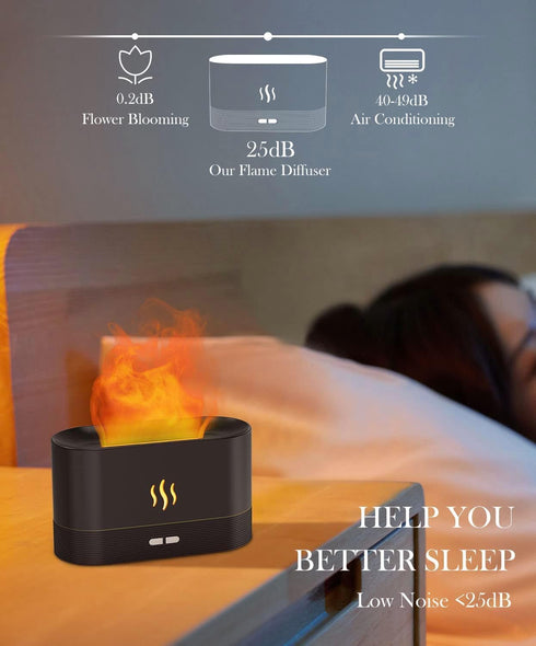 Flame Air Diffuser Humidifier,Upgraded Scent Diffuser for Essential Oils,Ultrasonic Aromatherapy,Fire Mist Humidi with 2 Brightness,Auto-off Funct...