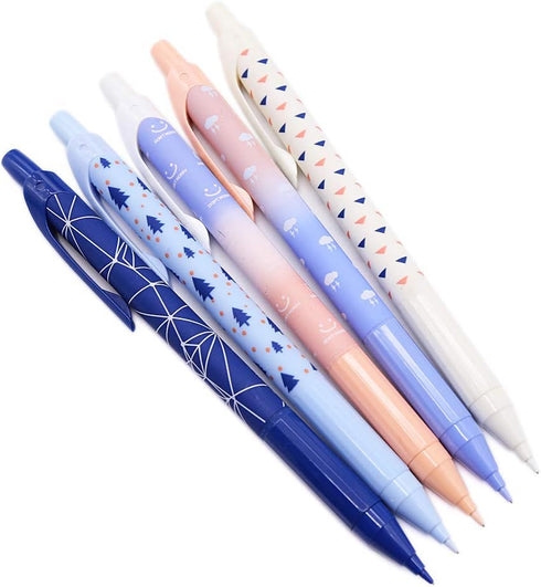 Blue Series Mechanical Pencils 0.5mm Point Lead Automatic Pencil for Drafting and Sketching Pack of 5 Pcs...