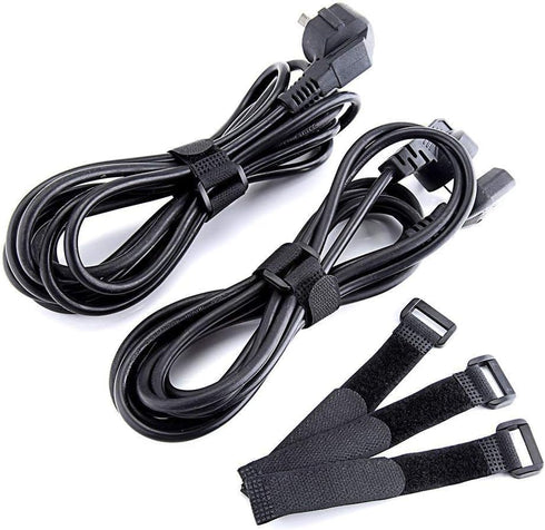25pcs Black Reusable Fastening Cable Straps, Hook and Loop Cable Tie Down Straps 1" x 8"...