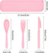 1 PCS Reusable Utensils Set with Case, Camping Utensils Plastic Spoons and Forks Sets for Lunch Box Accessories, Portable Cutlery Set for Kids Adu...