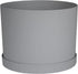 Bloem Mathers Round Planter with Saucer Tray: 6" - Cement - Modern Design, Durable Plastic Pot, Removable Saucer, for Indoor & Outdoor Use, Garden...