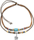 Boho Necklace Woman Tribal Layered Necklace Retro Boho Style Turquoise Necklace Braided Necklace for Woman Retro Fashion Adjustable Hemp Cords Woo...