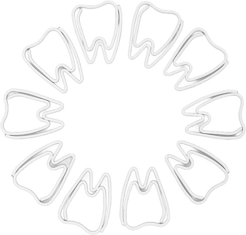 Tooth Shaped Paper Clips,100Pcs Mini Cute Hollow Paperclips Electroplated Metal Office Clips for Document Sorting Organizing...