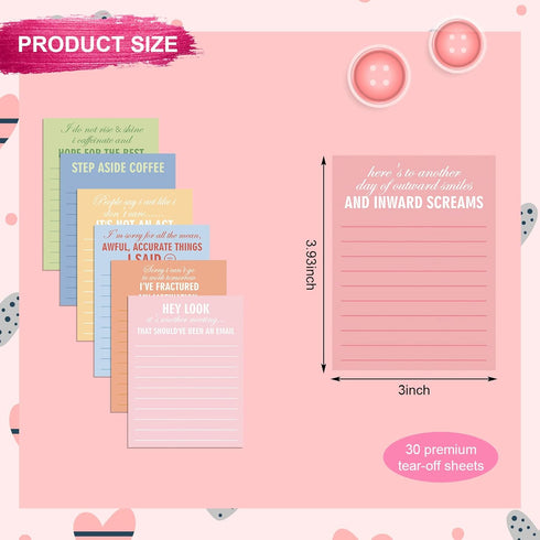 Funny Notepads with Sayings Sticky Office Supplies to Do List Work Assorted Notepad for Workers, 12 Designs, 3 x 3.93 Inch (Classic Style, 12 Pack...