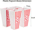 Plastic Popcorn Containers Red & White Striped Retro Style Reusable Popcorn Boxes for Movie Night 4”x8” (4 Pack)...
