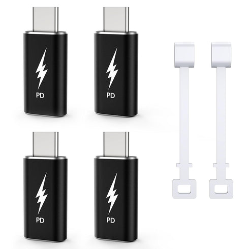 TechMatte 4 Pack Lightning to USB-C Adapter, PD Fast Charging Compatible with Phone 15/Plus/Pro/Pro Max and More Type C Devices, Support Data Tran...