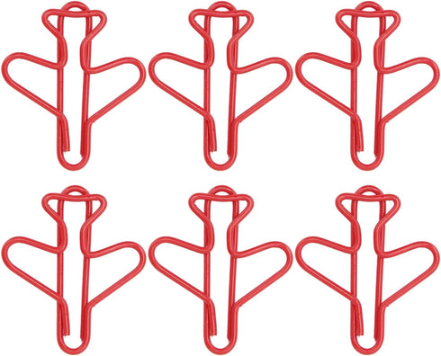 Office Paper Clips, Paper Clips Plating Process Airplane Shaped for Scrapbooking (Red)...