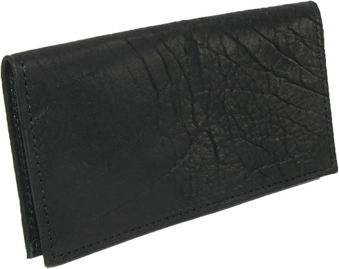 Boston Leather Unisex Textured Bison Leather Checkbook Cover, Black...