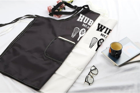 MBMSO Hubby Wifey Cooking Aprons for Couples Apron Sets Hubby and Wifey Est.2024 Wedding Gift for Newlywed His and Hers Apron...
