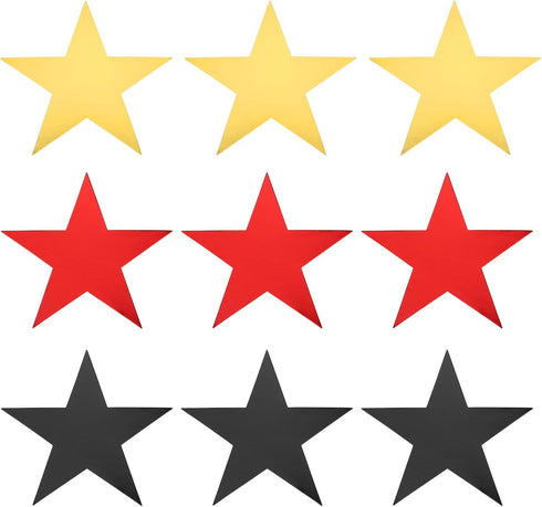 MECCANIXITY Star Cutouts Paper Five Star Confetti Cutouts for Birthday Party Classroom Wedding Bulletin Board Wall Decorations 5.9 Inches,(Red Bla...