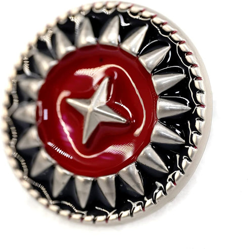 20 pcs Color Contrast Black Enamel Silver Star Sewing Metal Shank Buttons for Coats -25mm -1"...
