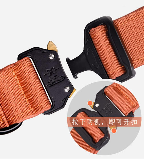 Tactical Dog Collar, Heavy Duty Dog Collars with Handle, Metal Buckle Dog Training Collar, Thick Dog Collar for Male, Large Dog Collar, Military D...