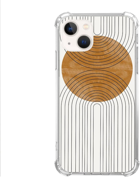 Abstract Boho Case for iPhone 15, Abstract Boho Rainbow Case Compatible with iPhone 15 for Girl Men and Women, Unique Trendy TPU Bumper Phone Cove...