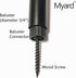 3/4" Baluster Connectors 50pcs for 25 Round Balusters with Stainless Steel Screws, O' Silicone Seal Design for Better Sturdy, No Drilling Installa...