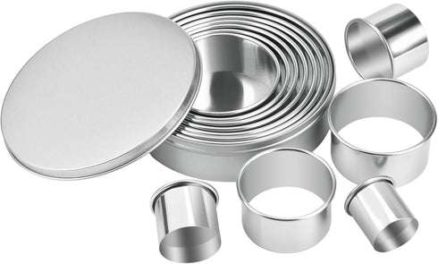 Round Cookie Press Set, 12 Graduated Circle Pastry Press, Heavy Duty Commercial Grade 18/8 304 Stainless Steel Cookie And Dough Press...
