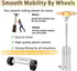 Universal Patio Heater Wheel Kit-Stainless Steel Silver Bracket + Black Wheels,Patio Tall Propane Gas Patio Heater Wheels Replacement Movable Whee...