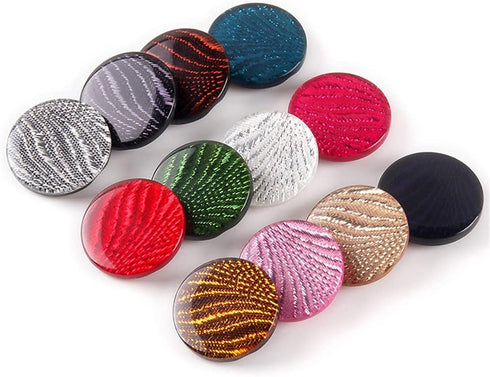 10 Pcs Round Resin Buttons Striped Buttons for Overcoat Sewing Accessories (Red, 21mm)...