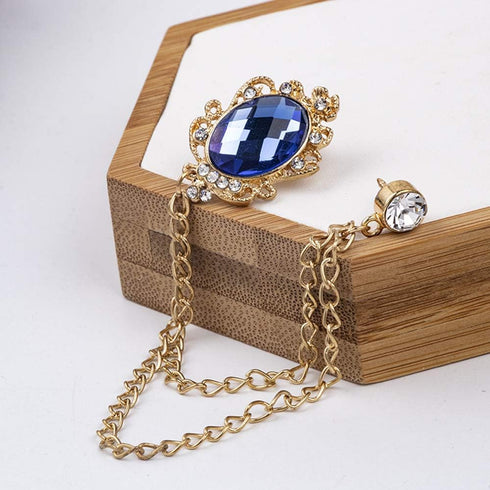 Huture 3 Packs Men's Gem Brooch Lapel Pin Badge Hanging Chains Collar Brooches Pin for Career Suit Tuxedo of Shirts Tie Hat Scarf for Boyfriend Fa...