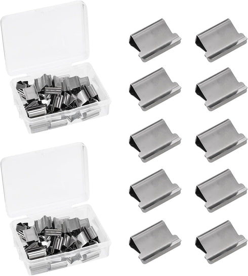 PATIKIL 0.6" x 0.4" Binder Clips, 100 Pcs Reusable Metal Refill Clip Binding for Clam Clip Dispenser, Silver Tone...
