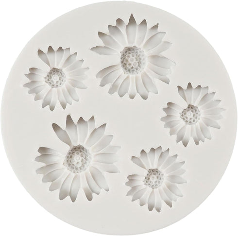 Daisy Flower Silicone Fondant Mold Flower Chocolate Candy Molds For Flower Cake Decoration Cupcake Topper Sugar Craft Polymer Clay Gum Paste...