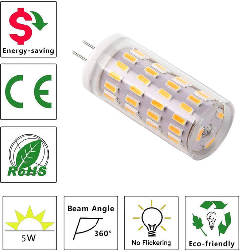 G4 Led Bulb 12V 5W, G4 T3 JC Bi-Pin Base Light Bulb Lamps, 40W Halogen Bulb Equivalent, AC/DC 12V Volt Low Voltage Warm White 3000K, Not-Dimmable,...