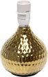 Simple Designs LT2073-GDW Mini Hammered Texture Gold Drip Table Lamp with White Shade...