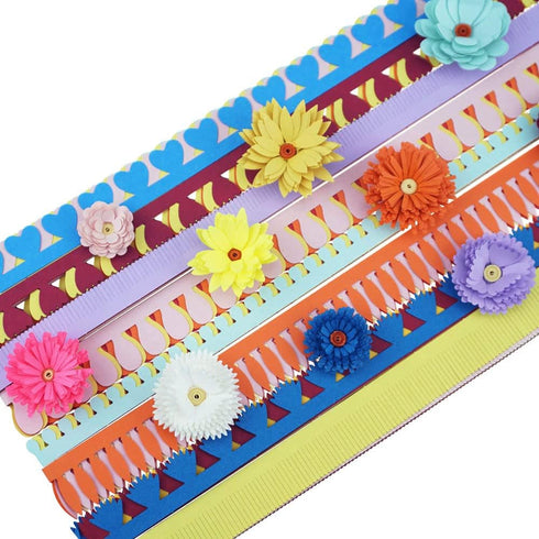 FAZHBARY 20 Inch / 50 CM Quilling Paper Flowers Kit Colorful 8 Different Petal Paper Quilling Strips Bulk for Beginners DIY Handmade Art Crafts...