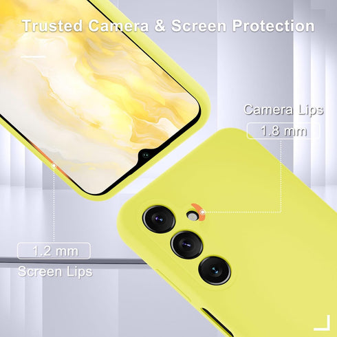 for Samsung Galaxy A25 5G Case, Silicone Phone Case with 1 Screen Protector, Soft Anti-Scratch Microfiber Lining, Full Body Shockproof Slim Cover,...