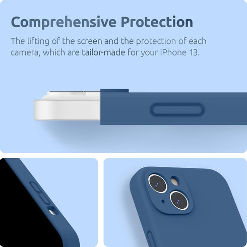SURPHY Compatible with iPhone 13 Case with Screen Protector, (Camera Protection & Soft Microfiber Lining) Liquid Silicone Phone Case 6.1 inch 2021...